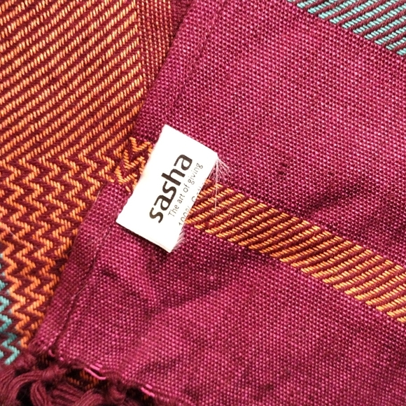 Scarf multi color 100% cotton. 68"x32" - Picture 3 of 3